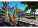 Unique art installation in a landscaped public space at 6175 Weatherly Dr, Sandy Springs, GA 30328