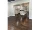 Modern kitchen view with white cabinets, stainless appliances, and stylish island at 4356 Rockbridge Rd, Stone Mountain, GA 30083