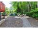 Backyard firepit area with chairs and lush plants and trees at 5287 Wild Indigo Way, Acworth, GA 30102