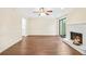 Spacious living room with a fireplace and sliding glass doors leading to the outdoor space at 2941 Governors Ct, Marietta, GA 30066