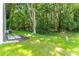 Lush backyard with mature trees providing shade and privacy, perfect for relaxation and outdoor enjoyment at 3620 W Lawrenceville St, Duluth, GA 30096