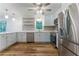 Modern kitchen with stainless steel appliances, quartz countertops, and stylish backsplash at 3620 W Lawrenceville St, Duluth, GA 30096