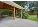 Spacious patio with a wood framed roof overlooks a grassy yard and lush landscaping at 4212 Worth Nw St, Acworth, GA 30101