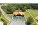 Aerial view of a community park showcasing a shelter, playground and adjacent sports fields at 4972 Park Vale Dr, Sugar Hill, GA 30518