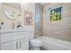 Elegant bathroom with modern fixtures, a tiled shower, and sleek vanity at 1270 Graymont Sw Dr, Atlanta, GA 30310