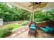 Inviting covered patio with comfortable seating and a view of the serene backyard at 4771 Summerwood Se Dr, Smyrna, GA 30126