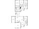 Two-story floor plan showing the layout of the first and second floors, dimensions, and features at 2213 Independence Ln, Buford, GA 30519