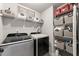 Efficient laundry room with modern machines and custom shelving, perfect for storage at 2213 Independence Ln, Buford, GA 30519