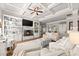 Spacious living room features a stone fireplace, built-in shelves, and ample seating at 2213 Independence Ln, Buford, GA 30519
