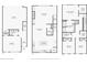 Floorplan of 3-story townhome showing locations of bedrooms, bathrooms, kitchen, and garage at 377 Danville Ave, Suwanee, GA 30024