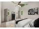 Bright bedroom features high ceilings, modern fan, and a light-filled window at 515 Dover St, Marietta, GA 30066