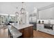 Modern kitchen with stainless steel appliances, quartz countertops, and a large island at 1232 Everton Pl, Cumming, GA 30041