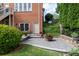 Brick home with stone patio, landscaping and fenced yard at 1232 Everton Pl, Cumming, GA 30041