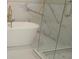 Luxurious bathroom featuring a freestanding tub, glass-enclosed shower, and modern fixtures at 2085 Dellwood, Decatur, GA 30032