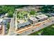 Aerial view showcasing the landscaping, commercial real estate, and surrounding development at 27 S Avondale Rd, Avondale Estates, GA 30002