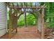 Backyard wooden pergola and swing with lush greenery at 200 Zachary Woods Nw Pt, Marietta, GA 30064