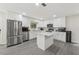 Modern kitchen with white cabinetry, stainless steel appliances, and a large center island at 285 Glen Lake Dr, Atlanta, GA 30327
