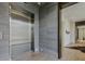 Modern elevator features sleek stainless steel doors and stylish wall coverings at 1301 Peachtree Ne St # 4L, Atlanta, GA 30309