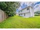 Spacious backyard featuring a lush lawn and a classic white two-story home at 5916 Farmbrook Ln, Rex, GA 30273