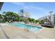 Outdoor pool area features ample seating, relaxing cabanas, and a building backdrop at 788 W Marietta Nw St # 308, Atlanta, GA 30318
