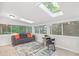 Bright and airy sunroom featuring skylights, large windows and comfortable seating at 3852 Vinyard Ne Ct, Marietta, GA 30062