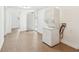 Laundry area with appliances, tiled floor, and an outdoor exit at 1365 Athens Sw Ave, Atlanta, GA 30310
