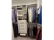 Organized walk-in closet with shelves, drawers, and hanging space at 3579 Silvery Way, Powder Springs, GA 30127