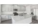 New kitchen featuring gray cabinets, quartz countertops, and stainless appliances at 386 Tallulah Ln, Grayson, GA 30017
