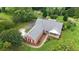 Stunning aerial view of the brick house with beautiful landscaping and mature trees at 3992 Spot Rd, Cumming, GA 30040