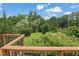 Lush backyard view from the deck featuring mature trees and expansive green space at 3992 Spot Rd, Cumming, GA 30040