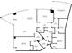 Detailed floor plan showing layout of bedrooms, bathrooms, living spaces, and kitchen at 3344 Peachtree Ne Rd # 3504, Atlanta, GA 30326