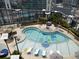 An aerial view of the pool and lounge area on the roof of the building at 3344 Peachtree Ne Rd # 3504, Atlanta, GA 30326
