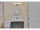 This bathroom is equipped with a toilet, vanity, and light fixture above the mirror at 1131 Forrest Blvd, Decatur, GA 30030