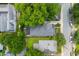 An aerial view displays a property with a gray roof, surrounded by lush greenery and neighboring houses at 174 Pearl Se St, Atlanta, GA 30316