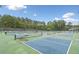 Beautiful tennis courts for residents to enjoy, surrounded by lush greenery and well-lit for evening play at 200 Glen Wood Place, Canton, GA 30114