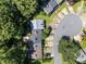 An aerial view of the houses on a tree lined cul-de-sac offers a unique neighborhood perspective at 289 Westland Sw Way, Marietta, GA 30064