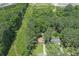 Expansive aerial view of the property, surrounded by lush greenery and mature trees, offering privacy and natural beauty at 539 Karen Dr, Alpharetta, GA 30009