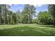 Spacious lot and long driveway, surrounded by tall trees, offering privacy and shade at 539 Karen Dr, Alpharetta, GA 30009