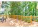 Charming back deck with wooden railing, offering serene views of the surrounding lush greenery at 711 Belgrave Ln, Tucker, GA 30084