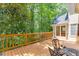 Spacious back deck providing an excellent view of the lush green backyard and trees at 711 Belgrave Ln, Tucker, GA 30084