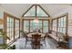 Charming breakfast nook with large windows, wood trim, and tile flooring provides lots of natural light at 711 Belgrave Ln, Tucker, GA 30084