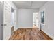 Bright bedroom features wood-look floors, and a neutral color palette at 1747 Parkhill Dr, Decatur, GA 30032