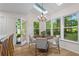 Cozy breakfast nook featuring a skylight, backyard views, and convenient outdoor access at 1863 Wicks Valley Ne Dr, Marietta, GA 30062