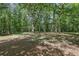 Large backyard with lots of mature trees and some grassy area at 6896 Heardsville Rd, Cumming, GA 30028