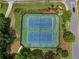 Aerial view of the neighborhood tennis courts and landscaping at 1613 Brolington Ct, Conyers, GA 30013