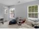 Bedroom featuring two windows, neutral walls, and a comfortable, relaxed atmosphere at 1613 Brolington Ct, Conyers, GA 30013