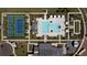 Aerial view showcasing community amenities including tennis courts, pool, and clubhouse at 313 Sobeck Way, Canton, GA 30115