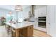 Bright kitchen with large island, white cabinets, stainless steel appliances, and modern pendant lighting at 313 Sobeck Way, Canton, GA 30115