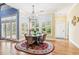 Breakfast nook with chandelier, lots of natural light and adjacent view of the backyard at 317 Red Gate Overlook, Canton, GA 30115