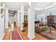 An open-concept living area with hardwood floors, columns, and large windows for an airy ambiance at 317 Red Gate Overlook, Canton, GA 30115